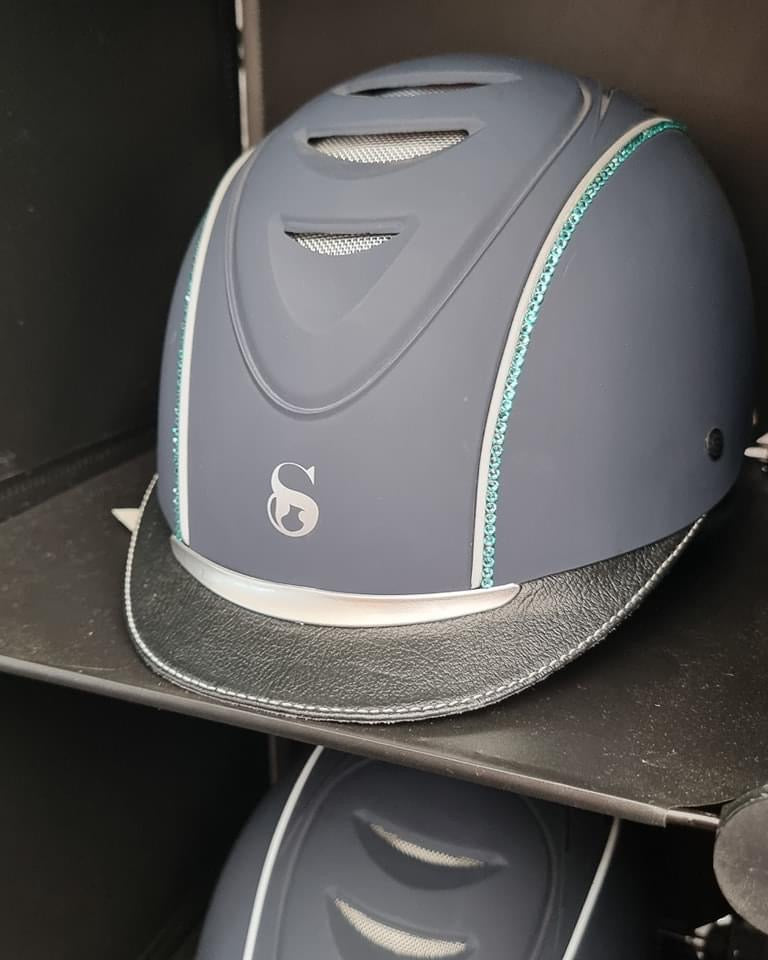 Scharf Helmet L/XL dial fit Navy with turquoise Sparkle